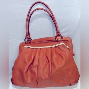 Dutchy Orange Leather Tote Bag